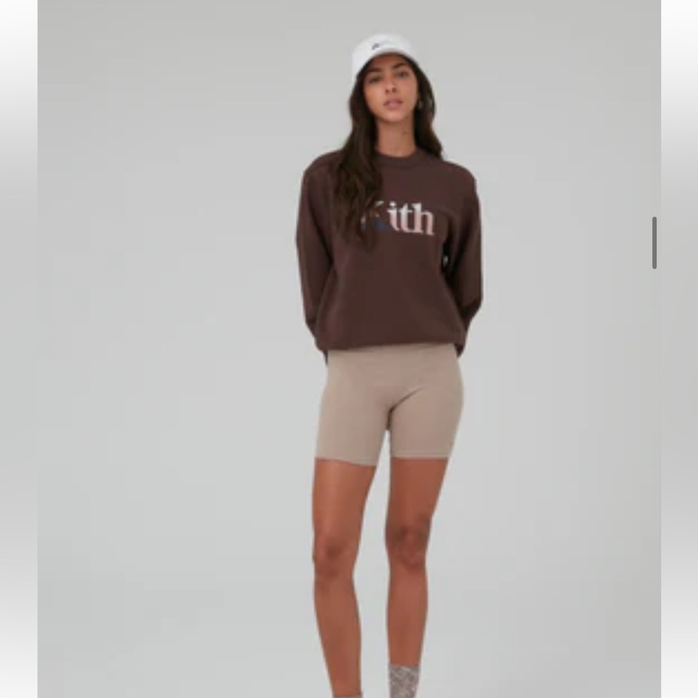 KITH WOMEN JEN BIKER SHORTS - COFFEE HEATHER